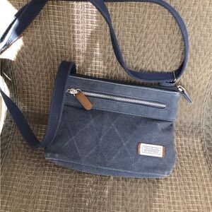 Travelon Blue Canvas RFID Crossbody Bag